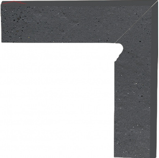 Клинкерная плитка Ceramika Paradyz Semir grafit цоколь (8,1x30) двухэлементный правый
